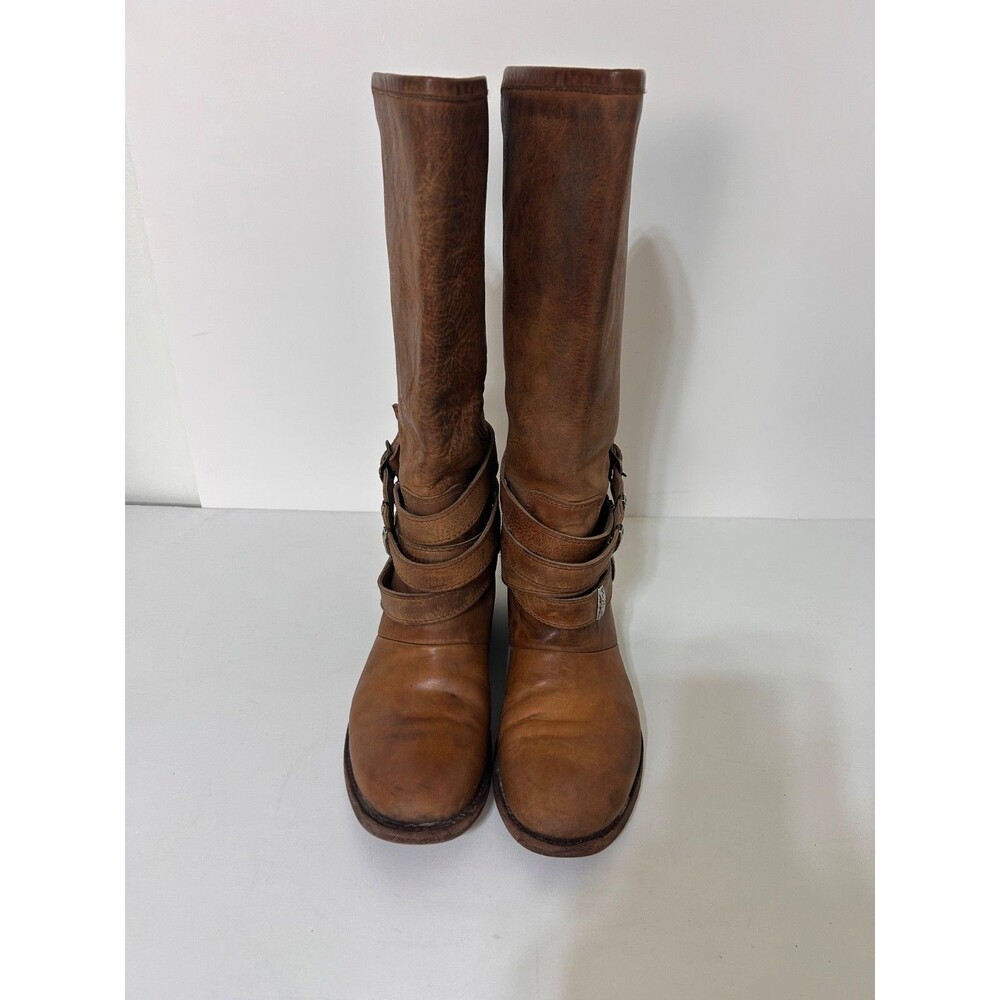 Freebird Steven Drove Tan Distressed Leather Zipper Boots Womens Size 7 - Picture 6 of 10